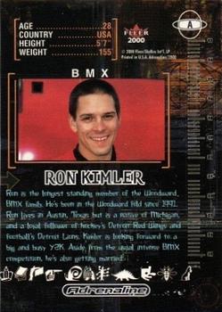 2000 Fleer Adrenaline - Autographs #A Ron Kimler Back